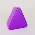 Purple plastic triangle shape toy block on white background