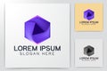 purple play button logo Ideas. Inspiration logo design. Template Vector Illustration. Isolated On White Background Royalty Free Stock Photo