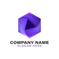 purple play button logo Ideas. Inspiration logo design. Template Vector Illustration. Isolated On White Background Royalty Free Stock Photo