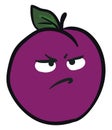 Pissed off plum, vector or color illustration