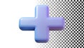 Purple plus icon, addition symbol for UI and app designs online interface and media png transparent image Generative AI