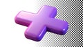 Purple plus sign, addition symbol and mathematical operator icon png transparent image Generative AI