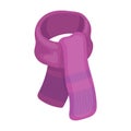 Purple plush scarf for women.Scarves and shawls single icon in cartoon style vector symbol stock illustration.