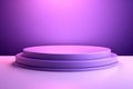 The purple podium with light effects and an ethereal base provides a stunning impression for the product presentation.