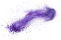 Purple powder explosion isolated on white