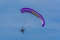Purple powered tandem para glider flying