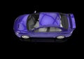 Purple Powerful Modern Car on Black Background Royalty Free Stock Photo