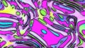 Purple psychedelic graffiti backgrounds for posters and covers. Dynamic wavy surface, illusion, curvature. Abstract art fluid temp