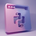 Purple Python programming language icon isolated on purple background. Python coding language sign on browser. Device Royalty Free Stock Photo