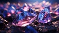 Purple quartz crystal background. Purple gems. Violet crystals background