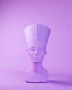 Purple Queen Nefertiti Bust Head Egyptian Lavender Goddess Face Front Royalty Free Stock Photo