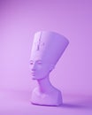 Purple Queen Nefertiti Bust Head Egyptian Lavender Goddess Face Left Royalty Free Stock Photo
