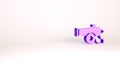 Purple Ramadan cannon icon isolated on white background. Minimalism concept. 3d illustration 3D render