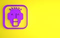 Purple Rapper icon isolated on yellow background. Minimalism concept. 3D render illustration Royalty Free Stock Photo