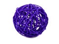 Purple rattan ball on white