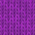 Purple realistic knitted texture for wallpaper and background. Vector seamless pattern. Illustration with closeup of woolen fabric
