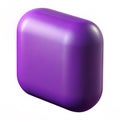 Purple rectangular object with rounded corners isolated on transparent background Royalty Free Stock Photo