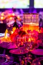 Decor for a large party or gala dinner Royalty Free Stock Photo