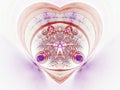 Purple and red fractal heart Royalty Free Stock Photo
