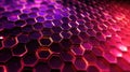 Purple Red Gen Dnc Endering Honeycomb Technology Background. Generative AI