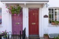 Purple and red terrace doors, Henley on Thames Royalty Free Stock Photo