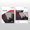 Purple red Vector annual report Leaflet Brochure Flyer template design, book cover layout design, abstract business presentation Royalty Free Stock Photo