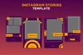 Purple red vector graphic of instagram stories template design