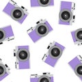 purple retro camera pattern seamless vintage photo hipster vector Royalty Free Stock Photo