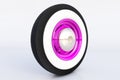 Purple retro wheel. 3D render Royalty Free Stock Photo