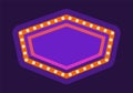 Purple retro marquee light frame flat illustration