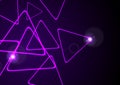 Purple retro neon shiny triangles background