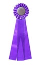 Purple ribbon award isolated on white