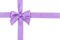 Purple ribbon bow Royalty Free Stock Photo