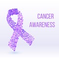 Purple ribbon - cancer awareness symbol Royalty Free Stock Photo