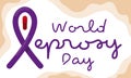 Purple Ribbon and Capsule Commemorating World Leprosy Day, Vector Illustration