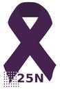 Purple ribbon of the International Day for the Elimination of Violence against Women on November 25th, against gender violence and