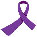 Purple ribbon symbolize awareness pancreatic cancer isolated on white background Royalty Free Stock Photo