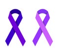 Purple ribbon symbolizing victims of homophobia