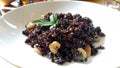 Purple rice seafood risotto