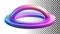 Purple ring shape, 3D circle, geometric form, simple shape, basic design element png transparent image Generative AI
