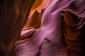 Purple Ripples in Lower Antelope Canyon Royalty Free Stock Photo