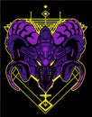 purple Robot Cyberpunk lamb aries transformer head sacred geometry set bundle