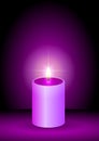 Purple romantic love candle Royalty Free Stock Photo