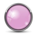 Purple round button isolated on white background Royalty Free Stock Photo