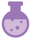 Purple round science bottle, icon