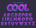 Purple Rounded Cartoon Colorful Typography Design