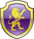 Purple Royal Shield with golden Lion Vector art