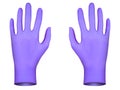 Purple rubber gloves