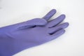 Purple rubber gloves Royalty Free Stock Photo