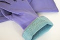 Purple rubber gloves Royalty Free Stock Photo